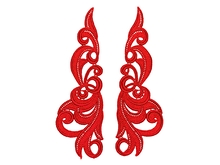 Hero Guipure Motifs  (24x7cm) - Flamenco Red
