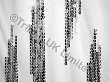 Icicle Sequin on 2 Way Give Net - White/Silver