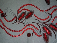 Feather Sequin on 2 way give Net - Black/Red Hologram