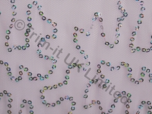 2mm Sequin Swirl on 2 Way Give Net SALE - Pale Pink