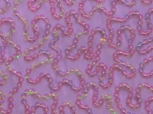 Bling Sequin Swirl On Two Way Stretch Net - Orchid/Iris