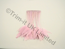 20cm Stripped Coque Feather Fringe 10cm piece - Pale Pink