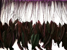 35cm Stripped Feather Mixed Coque Fringe - Purple Rain