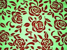 Spanish Rose Velvet Flock On Stretch Net - Flamenco Red/Flo.Apple