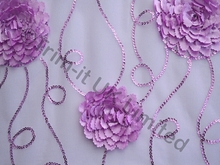 3D Carnation & Sequin Swirl on 2 Way Give Net - Orchid