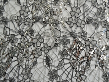 Aries - Metallic/Sequin Crochet Lace - Black/Silver