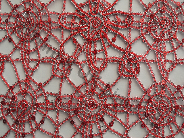 Sequin Crochet  Non Stretch Lace  was �12 now - Flamenco Red