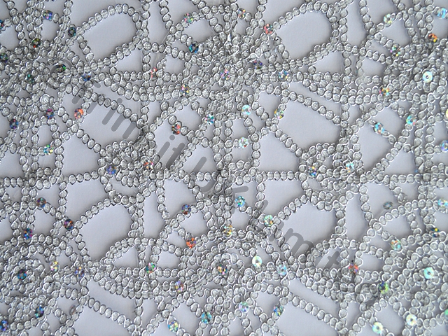 Sequin Crochet  Non Stretch Lace  was �12 now - White/Silver