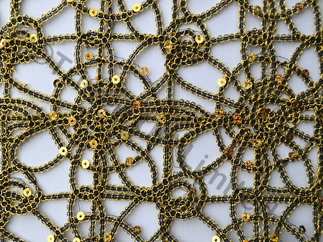 Sequin Crochet  Non Stretch Lace  was �12 now - Black/Gold