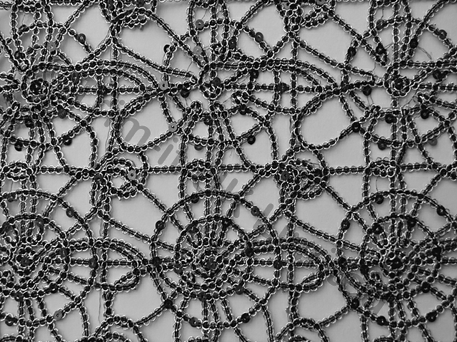 Sequin Crochet  Non Stretch Lace  was �12 now - Black/Silver
