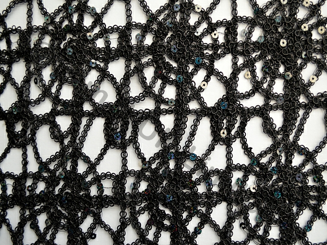 Sequin Crochet  Non Stretch Lace  was �12 now - Black/Black Hologram