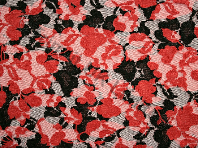 Red on Black Rose 2 way give Lace SALE WAS �24 NOW - Black/Red
