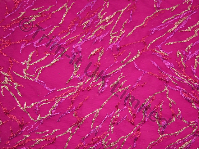 Glitter Bolt Stretch Net SALE WAS �28 NOW - Rasberry/Magenta/Met.Red/Met.Silver