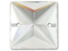 Brilliance Sew-On 22mm Square Tray of 15 - Crystal