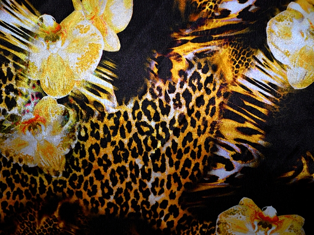 Flower & leopard Pearl Chiffon WAS �29 NOW - Daffodil/Black