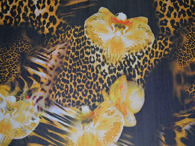 Flower& Leopard Stretch Net WAS �29 NOW - Daffodil/Black