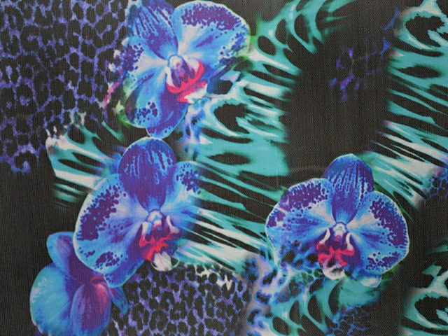 Flower& Leopard Stretch Net WAS �29 NOW - Sapphire/Jade/Black