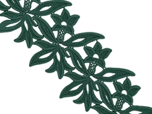 Georgina Guipure Lace Ribbon - Forest Green