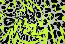 Graffiti Leopard Lycra - White/Black/Tropic Lime