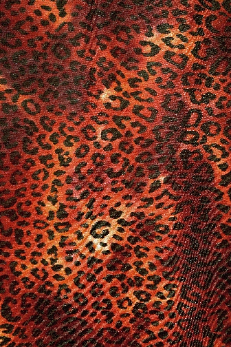 Leopard Lycra - Brick Red/Red