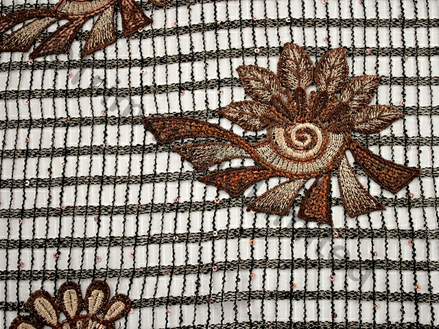 Maya Guipure on sequin Fishnet  was �66 now - Metallic gold/Brown/Black