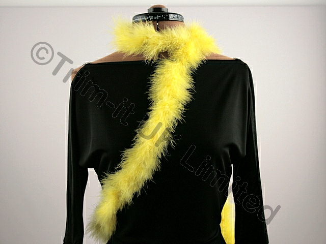 NEW Marabou Feather Trim(Pkt.= 10 metre) - Sassy Yellow