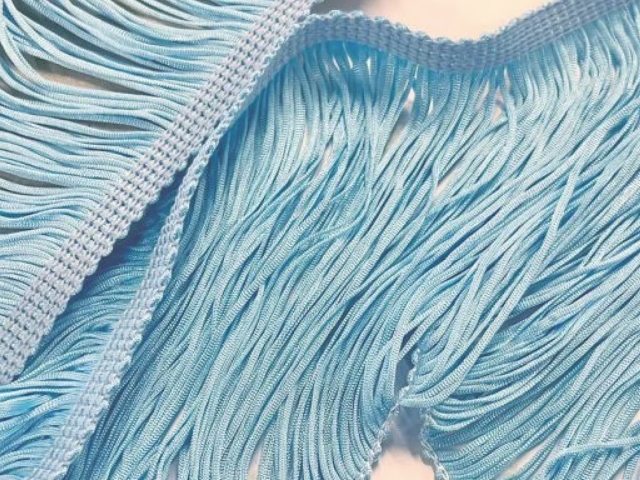 Stretch Top Rayon(Tactel) Fringe 15cm - Ice Blue