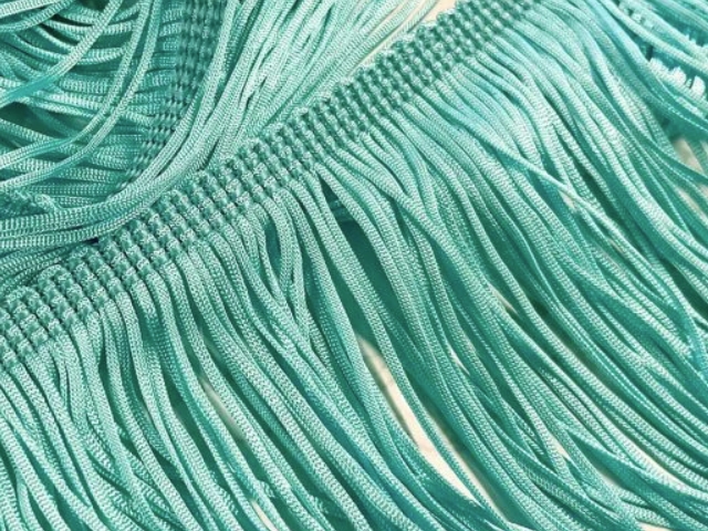 Stretch Top Rayon(Tactel) Fringe 15cm - Aquamarine.