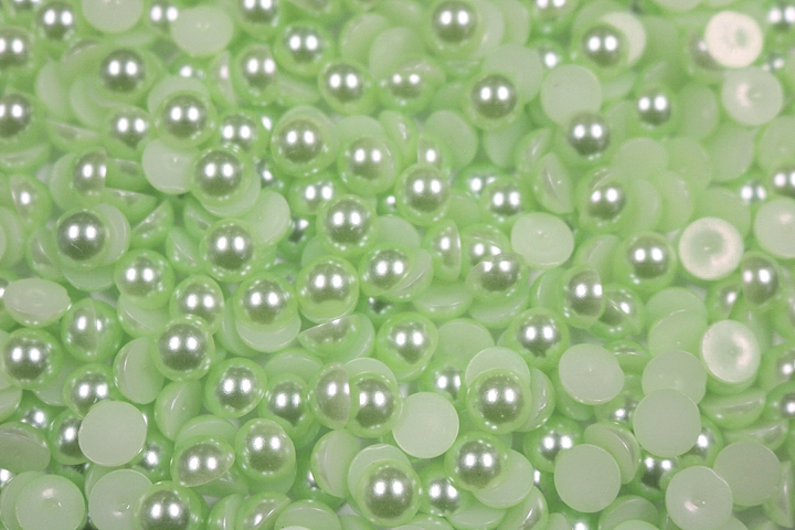 Round Half Pearls 6mm Plain Colours - Spearmint