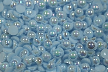 Round Half Pearls 8mm AB Colours - Light Sapphire.AB