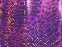 Savannah Animal Print Hologram Lycra - Electric Pink/Grape/Black