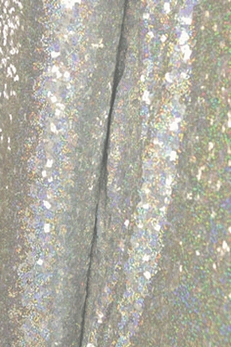 Shuffle: Square Sequin On Poly Lycra 2-Way was �40 - White/Silver Hologram