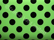 Polka Dot Lycra-28mm Black Spot - Flo. Apple