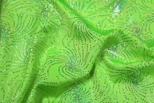 Starburst Silver Hologram Lycra - Flo. Apple